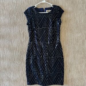 Navy Sequin Dress - Eliza J